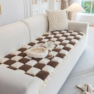 Sofa Cushion Autumn And Winter Plush Thickened Non-Slip Steamed Bread Shape Warm Simple Seat Cushion Cream Wind Machine Washable
