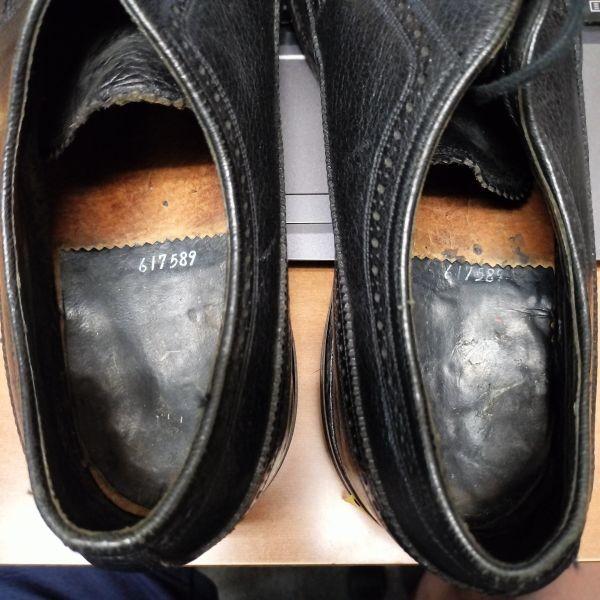 Florsheim Kenmoor Vintage Wingtip Shoes 9.5C 26.5-27.0 black(USED)