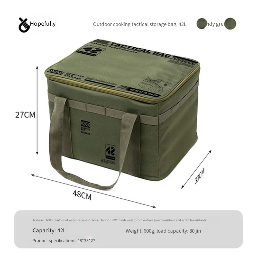 Outdoor Folding Storage Box, Camping Picnic Equipment Organizer, Large Capacity Tactical Storage Bag for Tableware & Kitchen Utensils