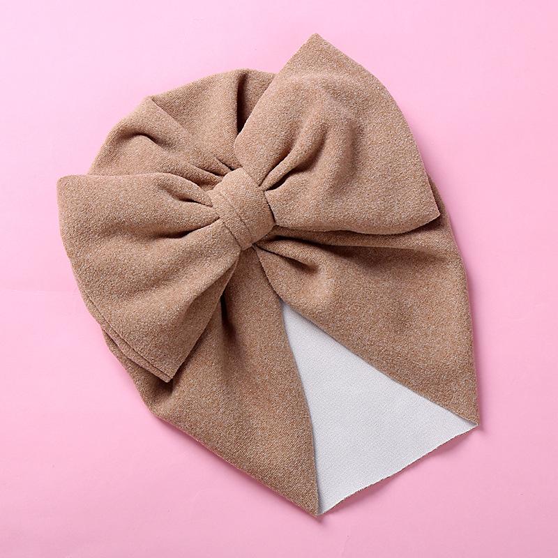 New Solid Color Baby Turban Cap Big Bow Infant Sweet Hat Newborn Elastic Bandana Headband Headscarf Beanie Kids Hair Accessories