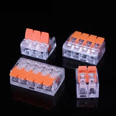 30 stücke Neue Transparent Draht Stecker In Und Out Orange Kombination Kabel Verdrahtung Terminal Block Universal Push-in Junction box