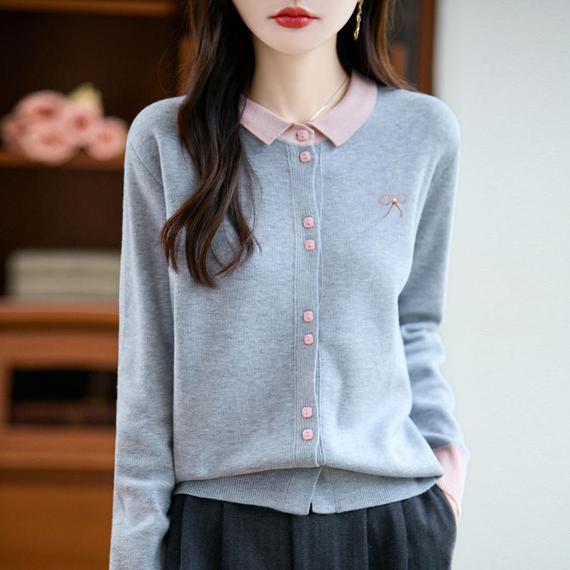 QingHe Cashmere Women's 30% Cashmere Cardigan - Soft & Warm Wool Blend Sweater