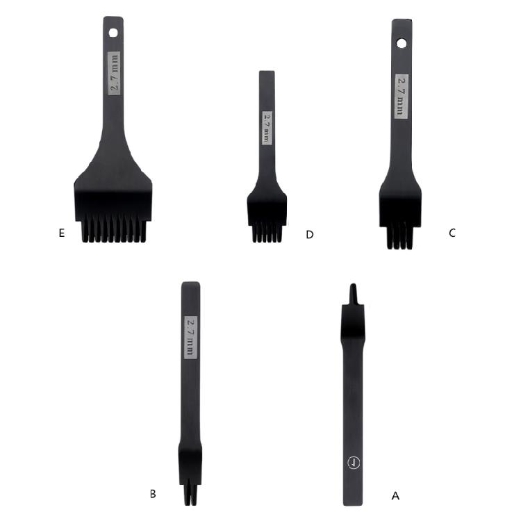 Leder Ahle Stanzwerkzeug 2,7 mm Lederhandwerk Schnürwerkzeug 1/2/4/6 Zinken Lederhandwerk Meißel Lochstanzen