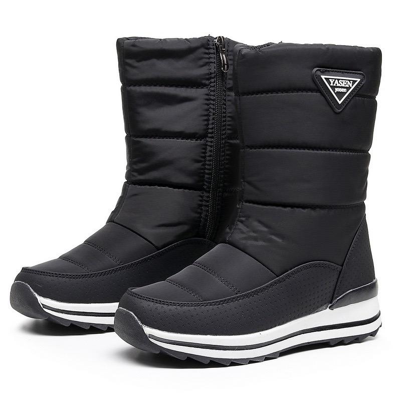 Fashion Women Snow Boots Platform Winter Boots Thick Plush Waterproof Non-slip Boots Fashion Women Winter Shoes Warm Fur Botas Mujer