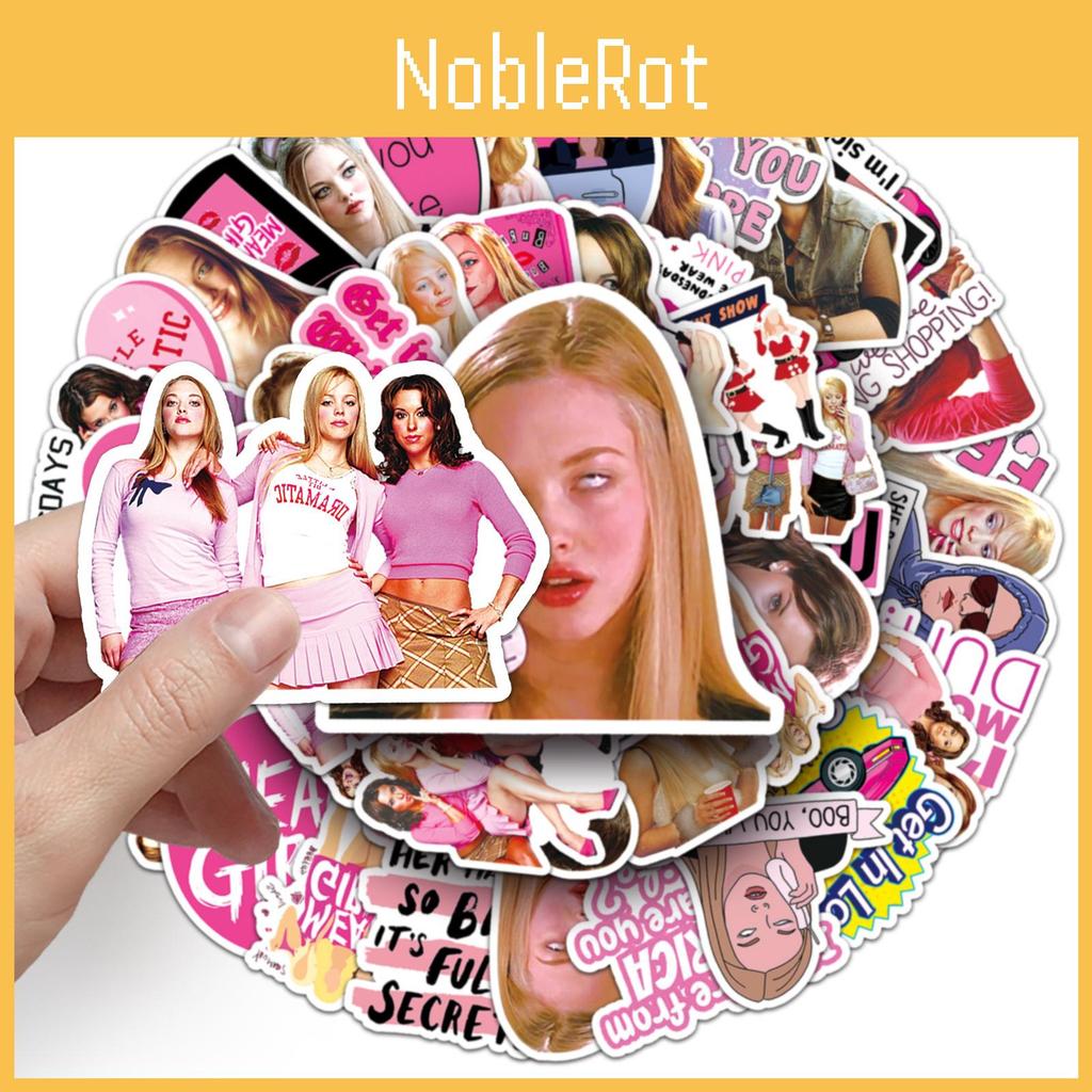 Cute 50pcs Mean Girls Decorative Waterproof Stickers For Skateboards Phone Cases