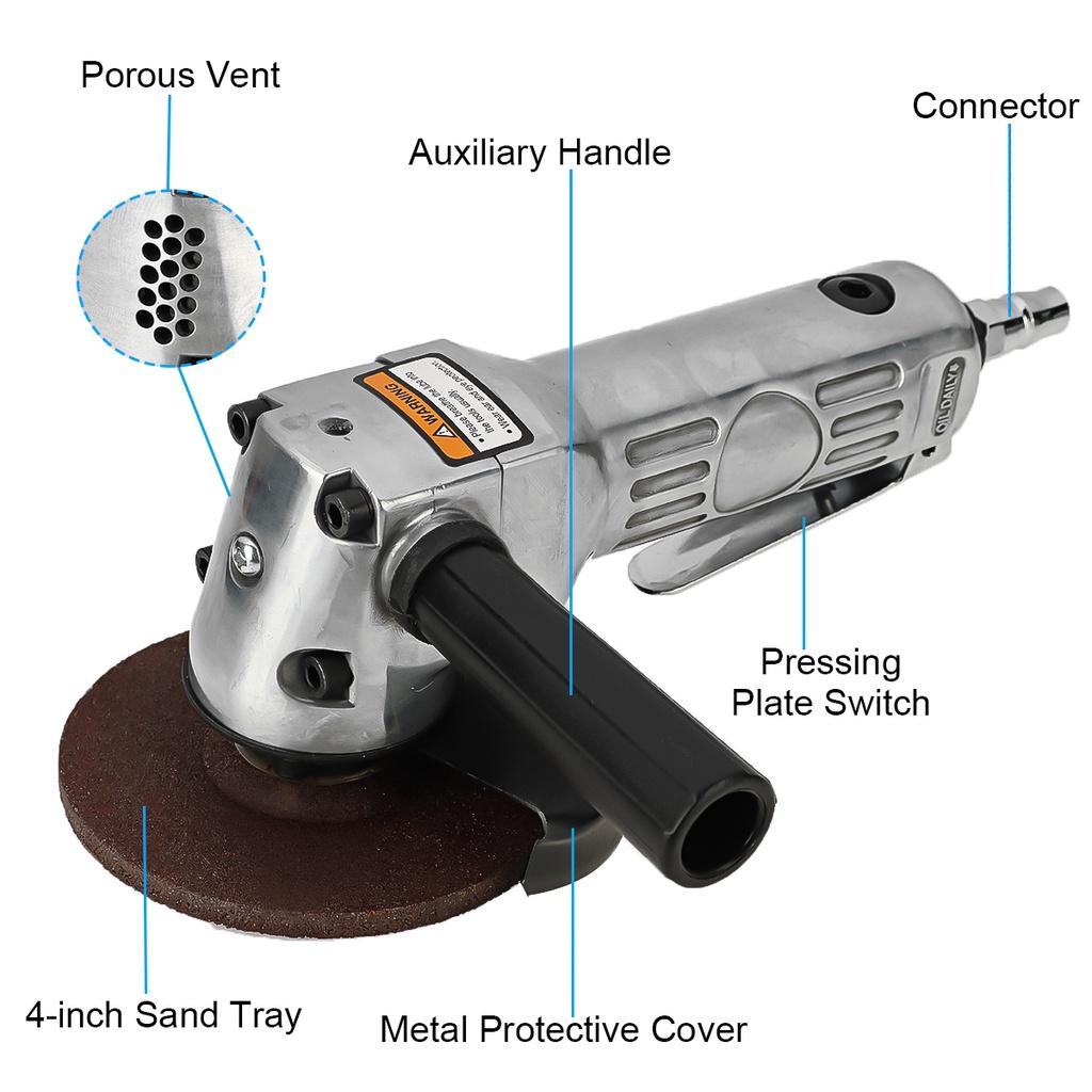 4-Inch 11000 RPM Pneumatic Angle Grinder Electric Grinder Polishing Machine for Cutting Metal Hand Polishing