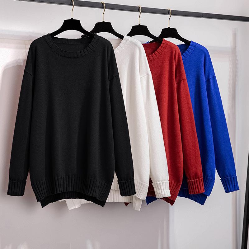 

Plus Size Women s Pullover Sweater, Bust 150/160cm, Loose-Fit, Fashion Knit, Suitable for 200/300 Jin and 280/350 Jin. 3XL червоний