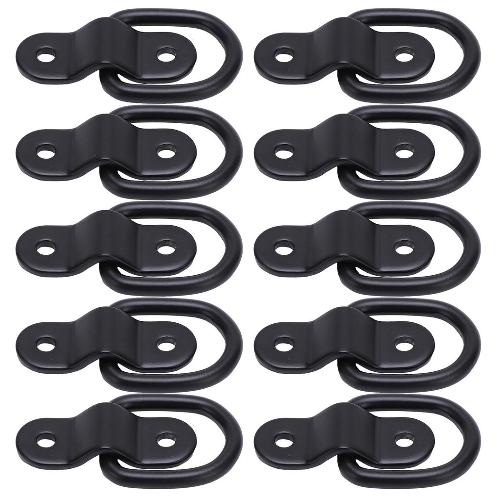 10 Sätze Zurrösen Multifunktionale Hochfeste Oberflächenmontage D-Ringe für Sicheres Sichern von Ladung Schwarz