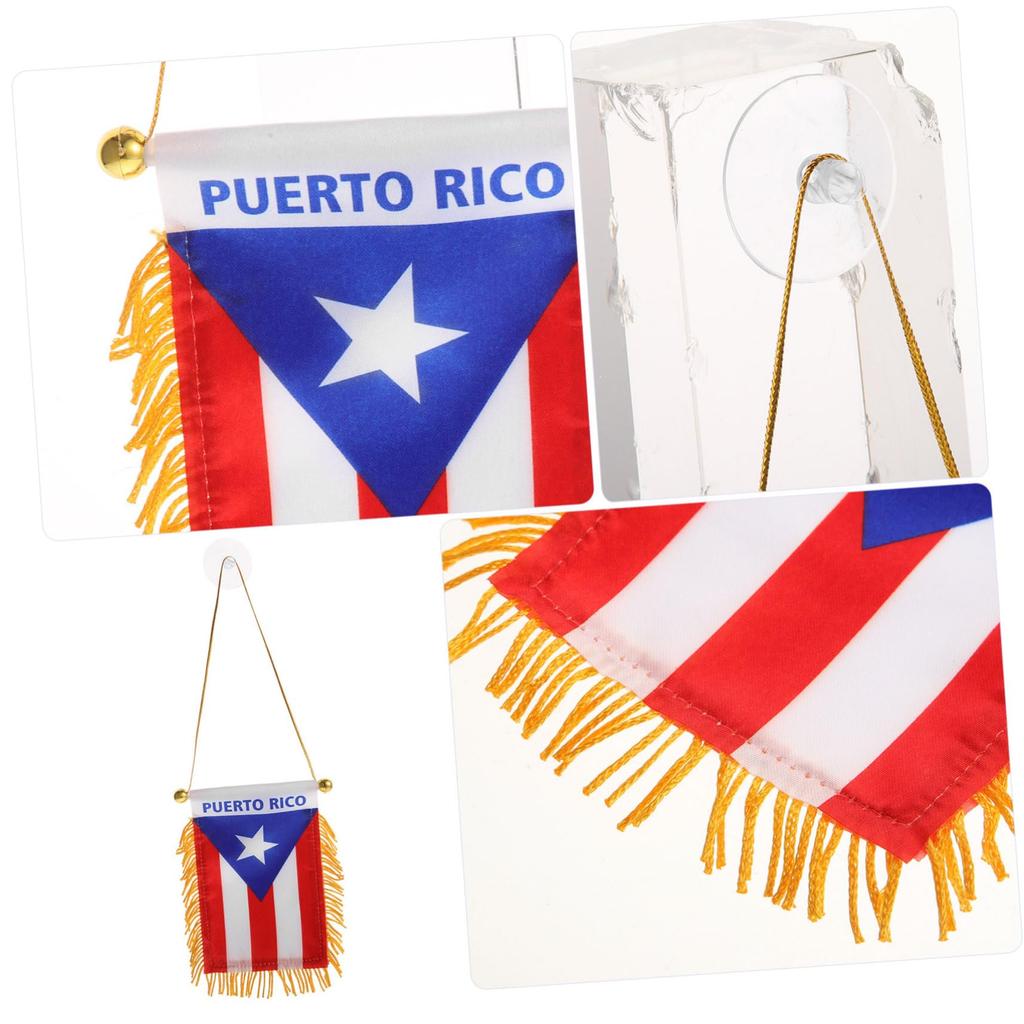 TENDYCOCO Puerto Rico Flag Car Hanging Pendant Car Rearview Mirror