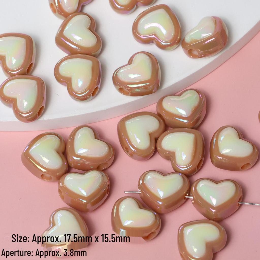 Cute Coffee-Toned Butterfly Flower Love Acrylic Beads for DIY Phone Chains and Necklaces