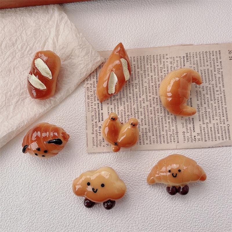 Baby Girls Cute Simulation Food Hairclip Kids Resin Croissants Waffles Cookies Hairpin For Children Accessory