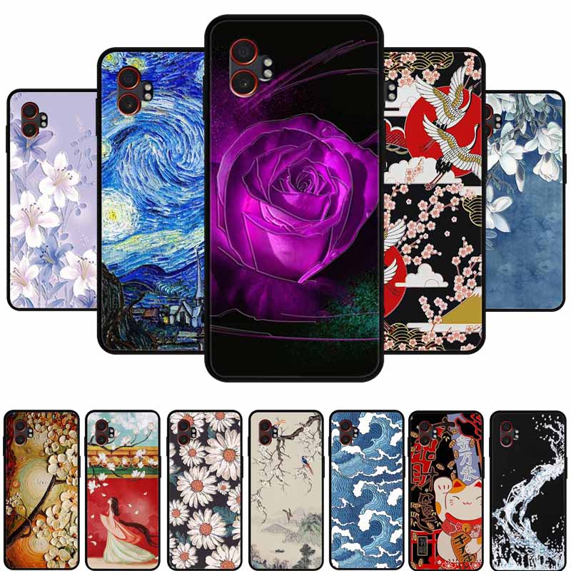 3D Emboss Case For Samsung Galaxy XCover7 Pro 5G Phone Case Flowers Silicone Soft Back Cover For Samsung Galaxy XCover7Pro Case