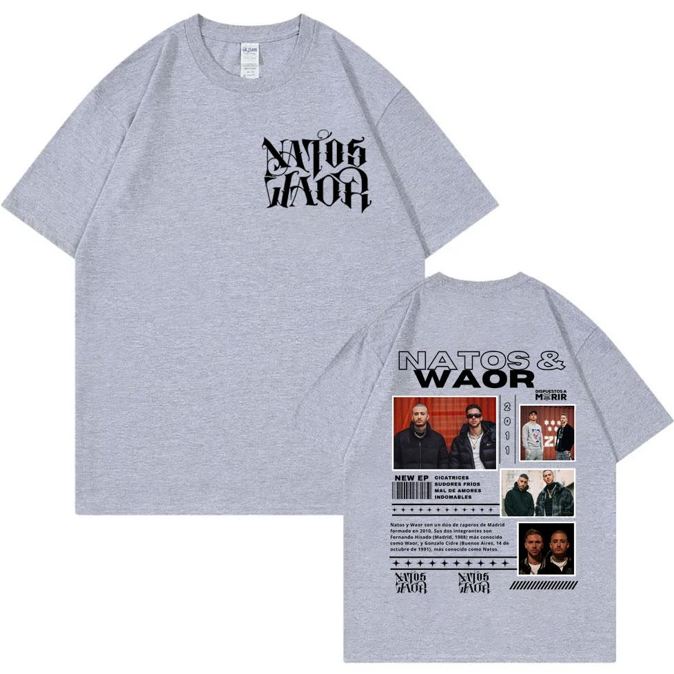 Rapper NATOS WAOR Tour 2025 Grafik T-Shirts Herren Damen Hip Hop Vintage Oversized T-Shirt Lässige Mode Kurzarm T-Shirts