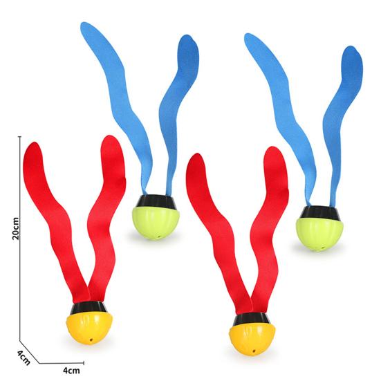 4Pcs Diving Toys Cartoon Safe Attractive Novelty Versatile Parent-child Interaction Multicolor Sea Weed Throwing Diving Toys Summer Toys