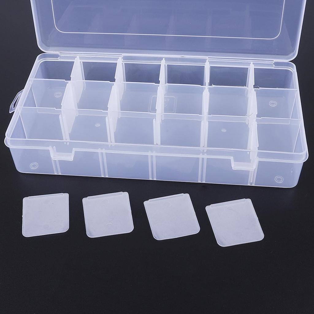 18 Compartments Adjustable Practical Storage Box Bead Ring Box Jewelry Presentation Organizer