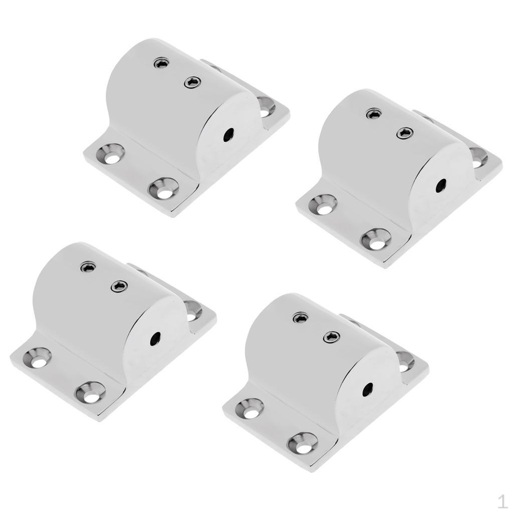 

4 Pieces Marine Boat Yacht Hand Rail Fitting 90 Degree Rectangle Stanchion Hardware 25mm Tube -