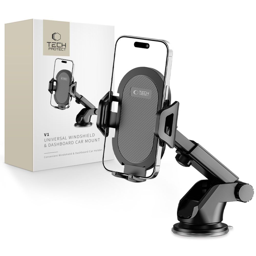 Tech-Protect V1 Universal Windshield & Dashboard Car Mount Black