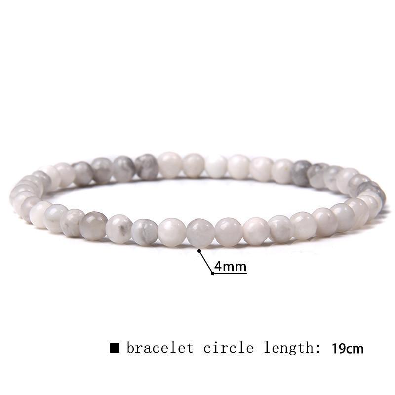 4mm Natural Agate Mini Energy Bracelet Women's Glossy Beads Semi-Precious Pulsera Jewellery Bracelet Bracelet