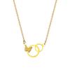 Titanium Steel Double Ring Butterfly Temperament Personality Minimalist Furnace Real Gold Necklace Female Collarbone Chain