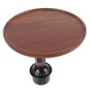 360 degrees  Rotating Car Cup Holder Tray with Silicone Pad Wooden Cup Holder Food Table for Most Cup Holders Front