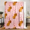 Cute Capybara and Hearts Pattern print blanket soft and cozy perfect for the living room bed sofa or a nap,gift