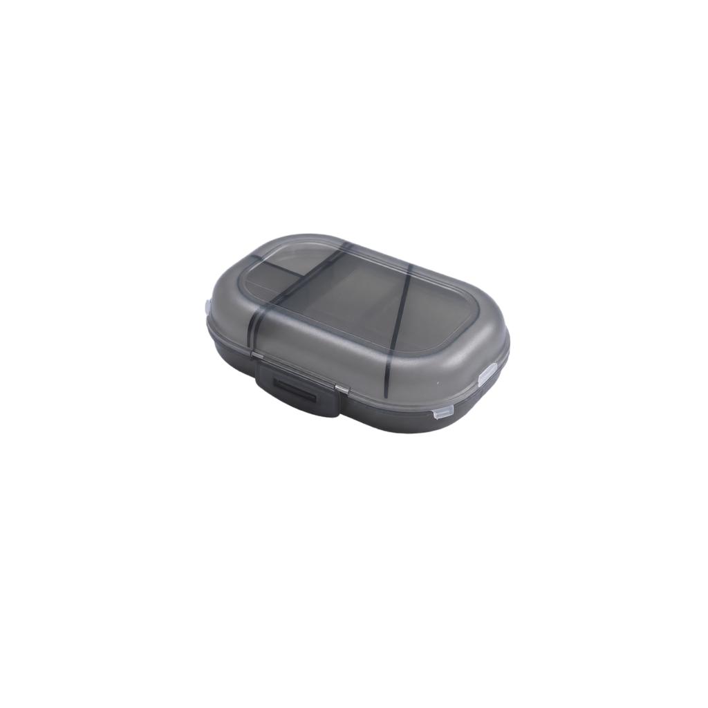 Portable Double Layer Pill Organizer with Eight Compartments Secure Sealed Storage Box for Daily Medication Management