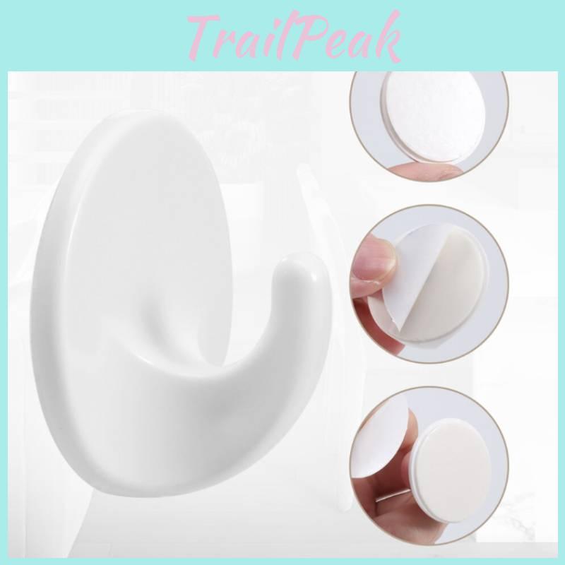 6 Pcs Plastic Self Adhesive Wall Hooks With Removable Design For Home Organization