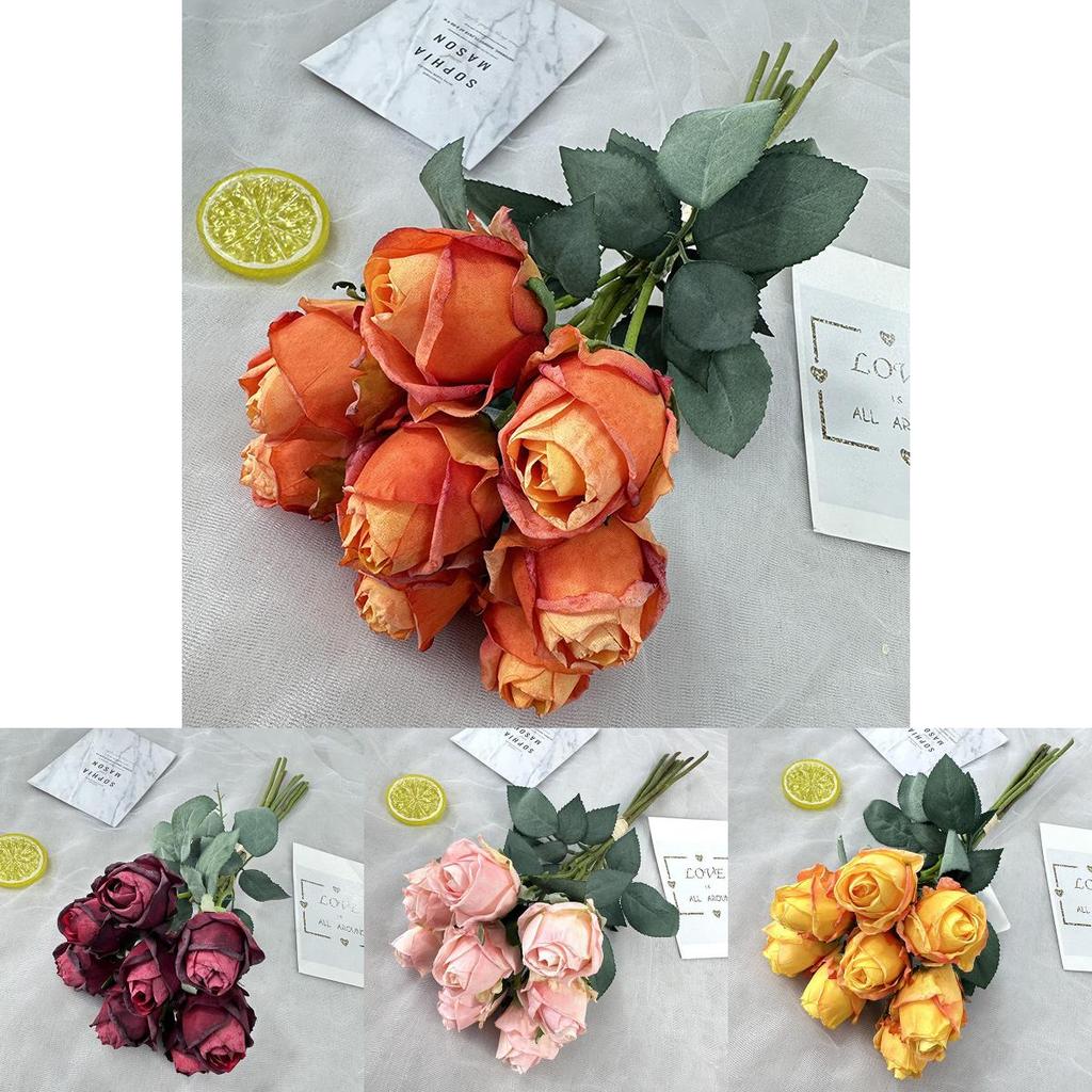 Bridal Rose Flower Hand Tie With Silk Cloth For Wedding And Photo Shoots