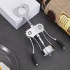 Kitchen Gadget 2 in 1 Wine Corkscrew Stainless Steel Manual Bottles Opener Spring Loaded Wine Bottles Cork Remover Family Dinner