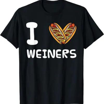I Love Weiners Hotdogs Frankfurter Wiener Frank Sausage Bun T-Shirt