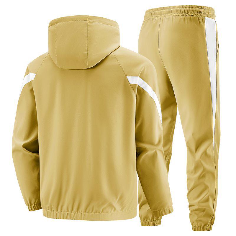 Men's Spring/Autumn Loose-Fit Sports Suit: Stand-Up Collar Jacket & Long Pants Two-Piece Set