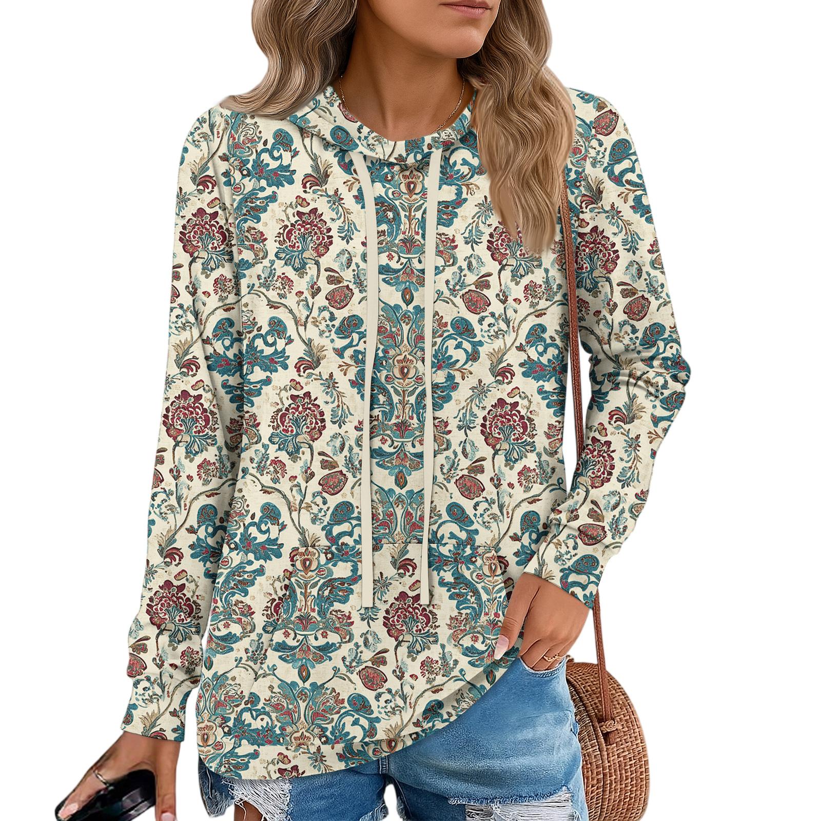 

Womens Pullover Hoodies Teen Girls Fashion Hooded Sweatshirt Womans Fall Tunic Top L бежевий