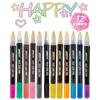 12 Color Metal Paint Marker Pen Set Double Line Pen Outline Marker Glitter for Drawing Painting Doodling School Supplies