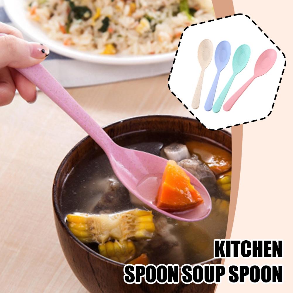 Wheat Straw Spoon 4pcs Wheat Straw Material, Safe and Non-toxic