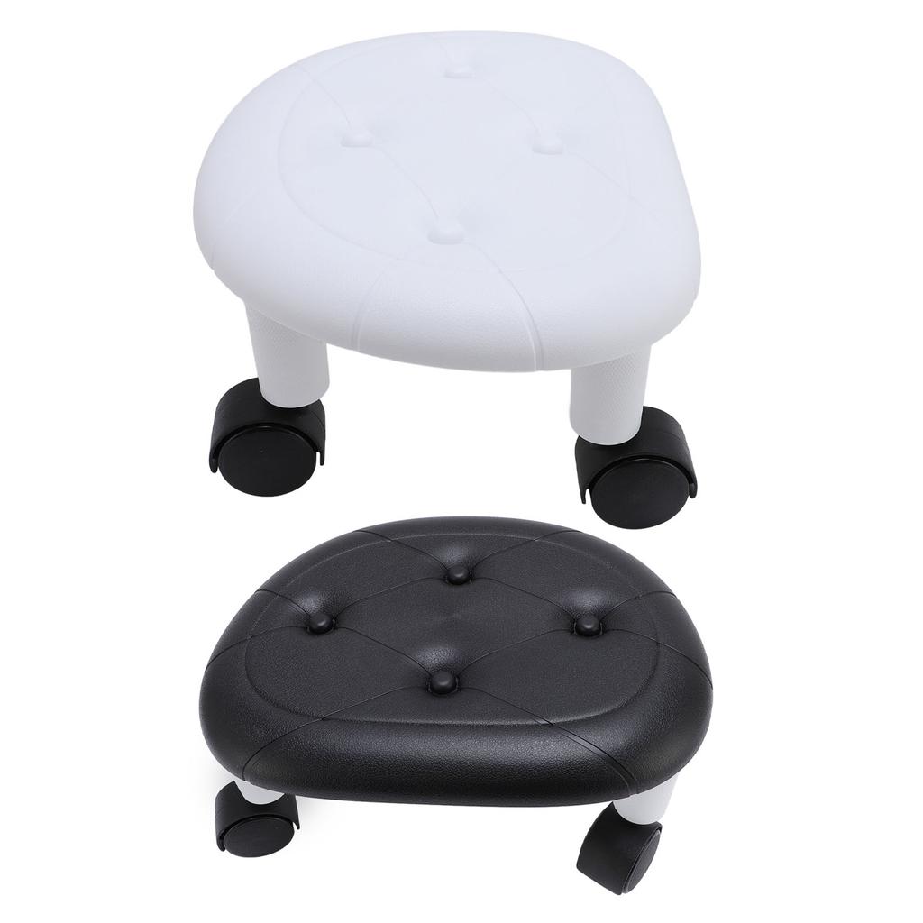 Low Rolling Stool with Wheels Ergonomic Heavy Duty Short Rolling Seat for Bedroom Living Room