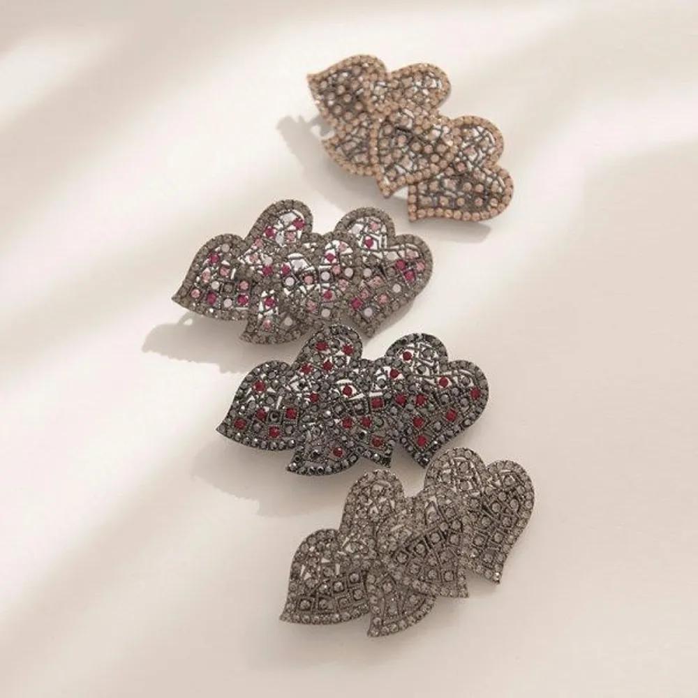 J Lauren Penta Heart Twinkle Cubic Hairpin H0732 Multi Pink