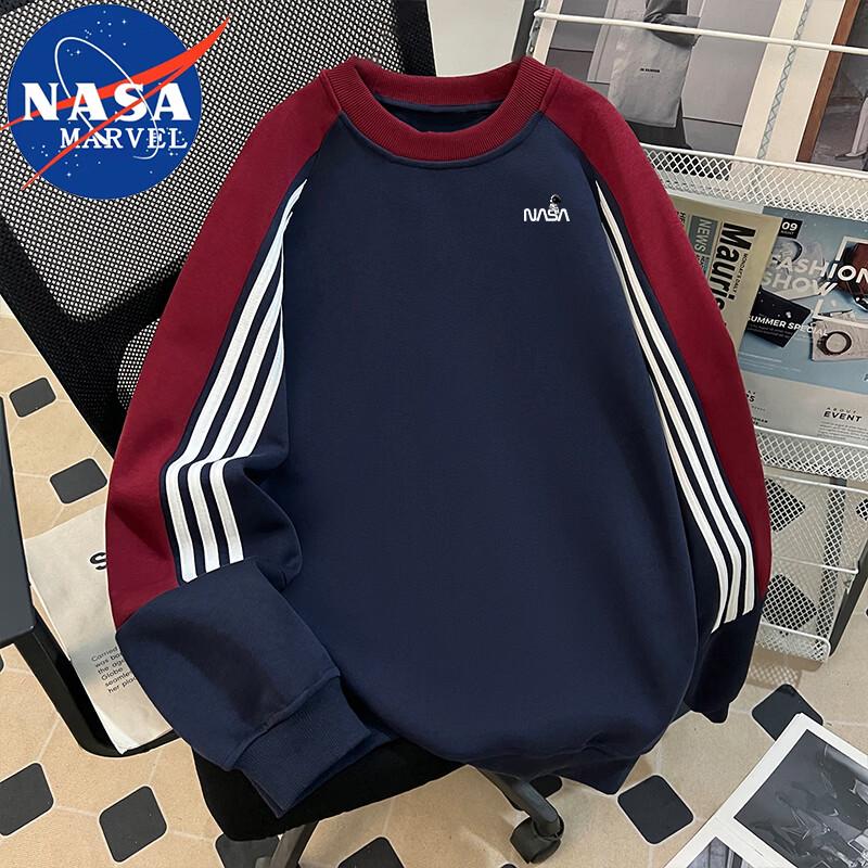 Мужской повседневный пуловер-свитшот NASA MARVEL L темно-синий