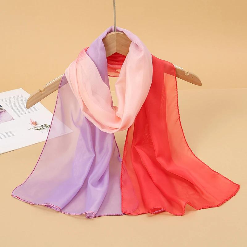 New Print Chiffon Scarf Shawl Women Sunscreen Silk Scarf Turban Long Wrap Beach Travel Outdoor Accessories Trendy Headband