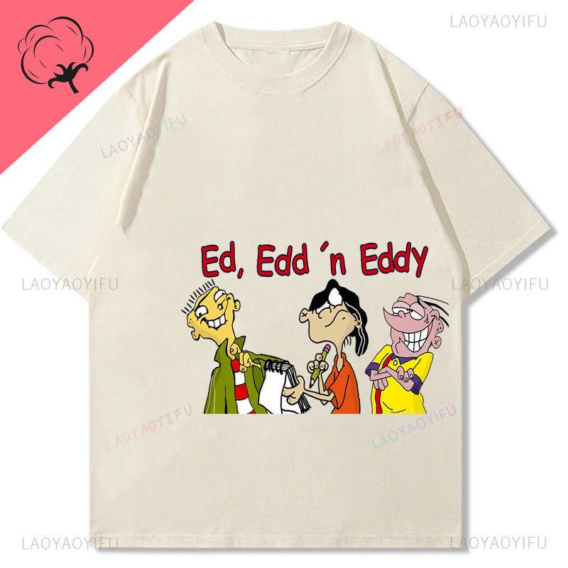 Ed Edd  Eddy Tv Show Shirt Novelty Cartoon Kawaii Cute Casual Funny Comic Printed Y2k Clothes Grahic T Shirts Cotton Unisex Top