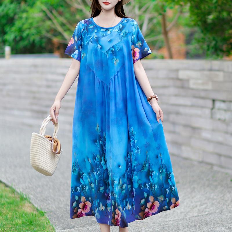 

Элегантные летние свободные платья женские винтажные платья с коротким рукавом большого размера повседневные длинные платья 5XL