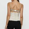 European and American ins sexy slim fit fashion halter white polka dot lace corset top