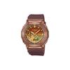 Metal Octagon Sports Waterproof Quartz Resin Strap Men and Women Same Style Purple Dial GM-2100CL-5APR GM-2100CL-5APRPinPai