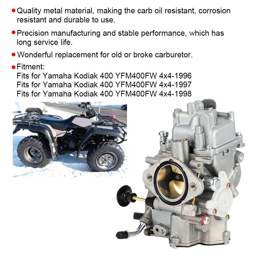 Carburetor Fits for Yamaha Kodiak 400 YFM400FW 4x4 1996 Motorcycle Accessory Replacement