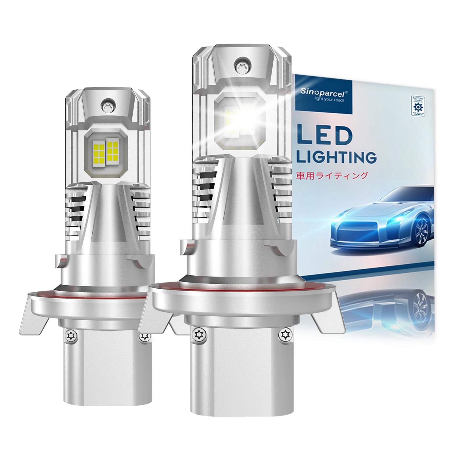 

Sinoparcel LED Super 7x Compatible with 12V Long Integrated New Vehicle Inspection Set of 2 H13/9008 Headlights, Bright, Brighter, 6500K, Vehicles,