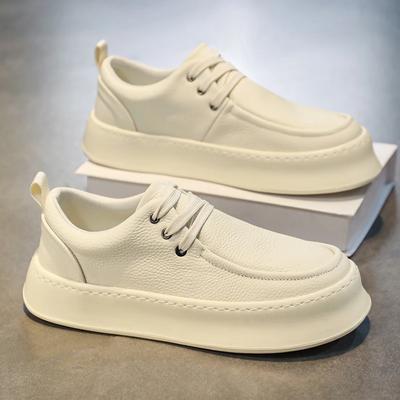 Kleine weiße Schuhe Herren Neu Leder Studenten Sport Vielseitige Board-Schuhe Bequeme Sneakers Leichte Laufschuhe für Herren