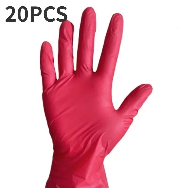 

100/50/20 шт. Красные нитриловые перчатки Водонепроницаемые перчатки Для домашней уборки Инструменты для мытья посуды на кухне Для ухода за домашними животными Без латекса S