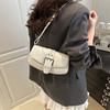 New 2025 women's belt solid color casual large capacity summer casual fashion crossbody portable shoulder armpit bag