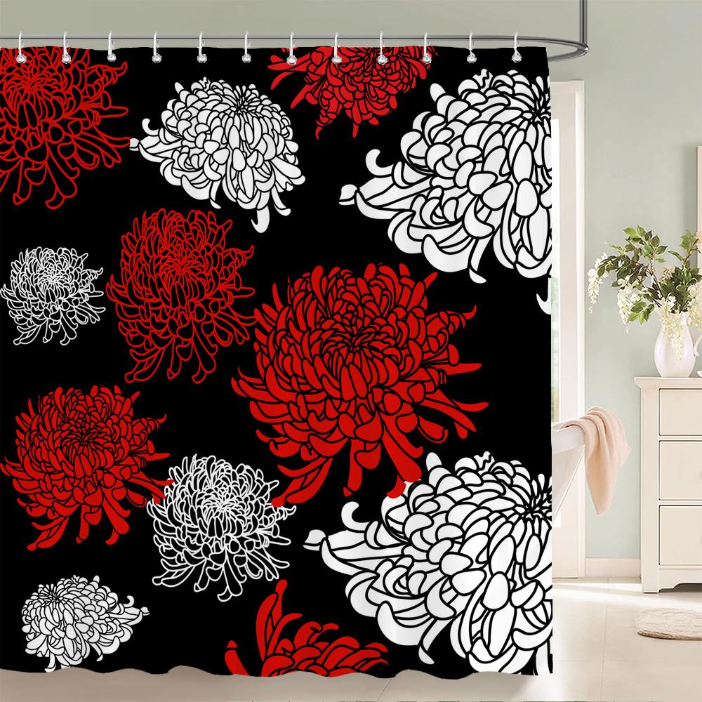 Waterproof Flower Leaves Shower Curtain For Bathroom Bath Curtains 3D Print Polyester Fabric Decor Multi-Size Shower Curtains