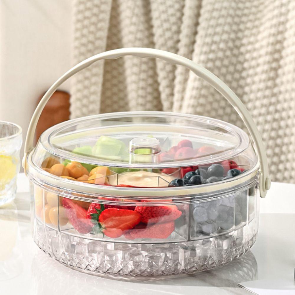 Divided Picnic Fruit Preservation Tray Transparent Snack Serving Plate  Summer