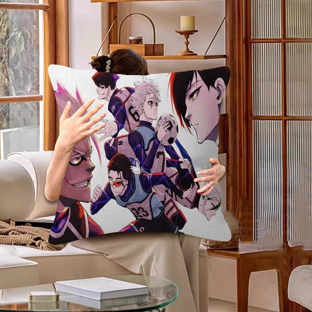 Japan Anime B-Blue Lock Office Cushion Pillowcase Car Cushion Cover45X45CM Lumbar Pillowcase Sofa Pillowcover